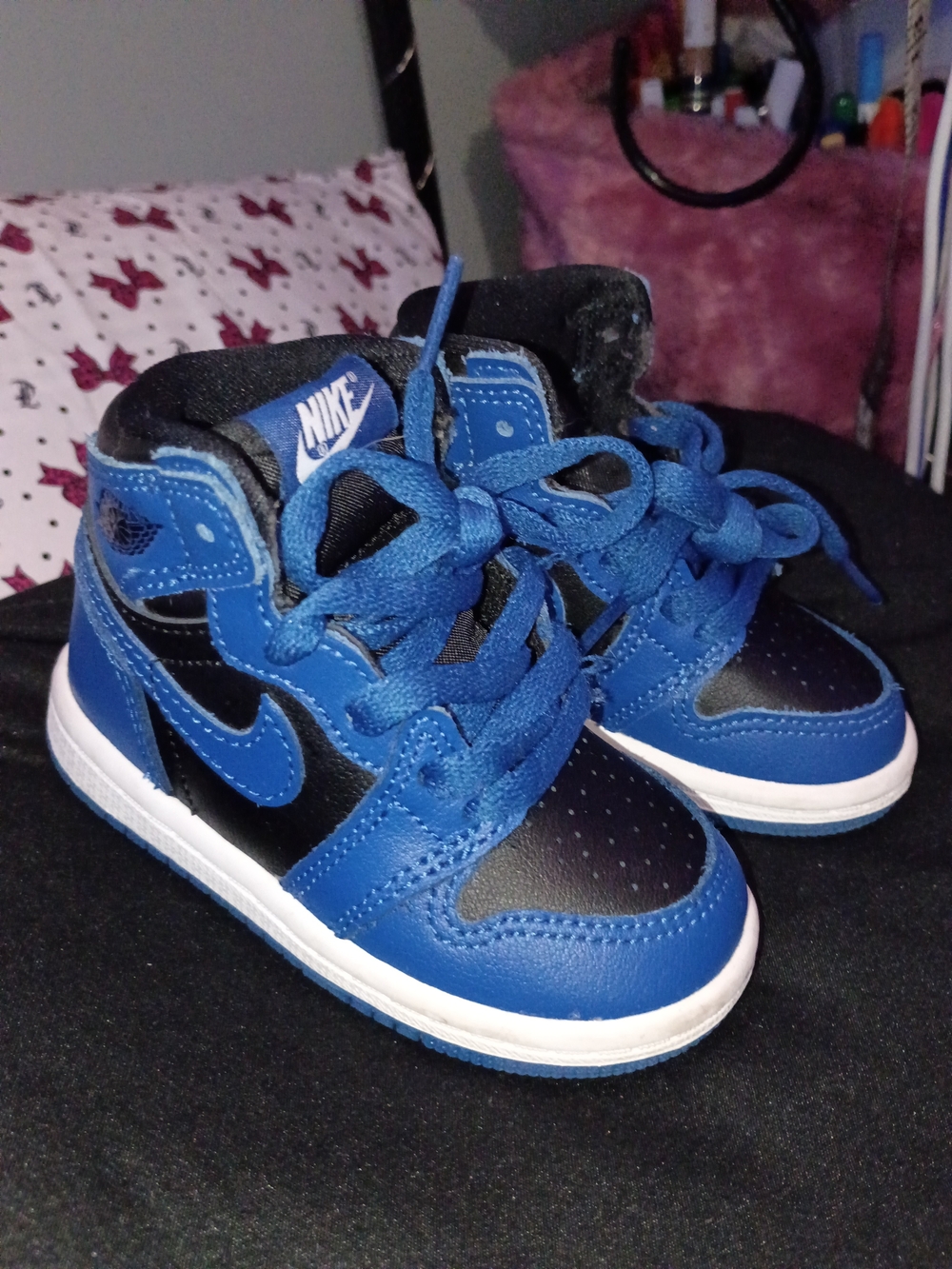 Nike Air Force 1 Kids' Blue and Black High-Top Sneakers